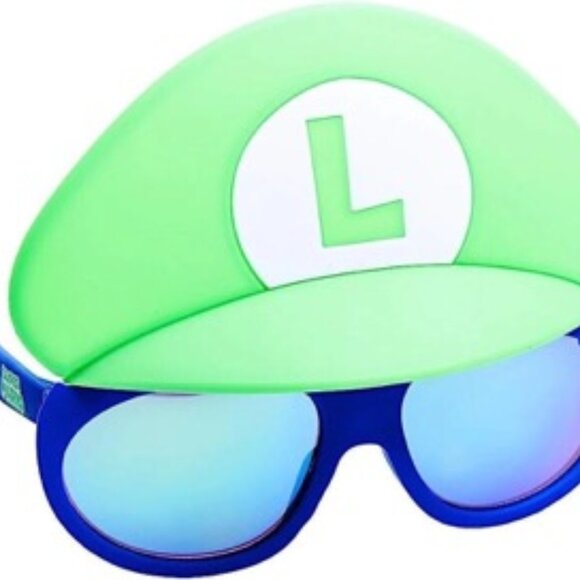 Sun-Staches Luigi Child Sunglasses, Nintendo Super Mario Costume Accessory Mask - Picture 1 of 1